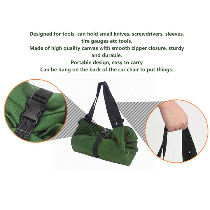 Portable Canvas Spanner Wrench Tool Roll Up Storage Bag Organizer Pouches Case - ZEYTONCART