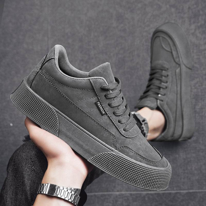 Casual Board Flat Shoes Men Breathable Thick-soled Lace-up Sneakers For Walking Running - ZEYTONCART