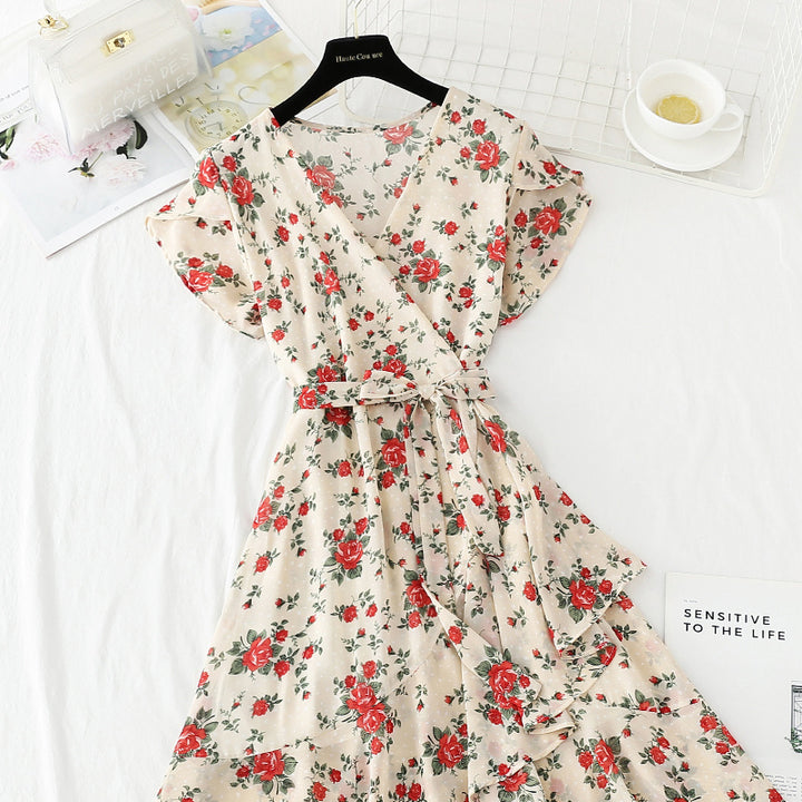 Floral Floral Dress Women's Summer Dress New French Style - ZEYTONCART