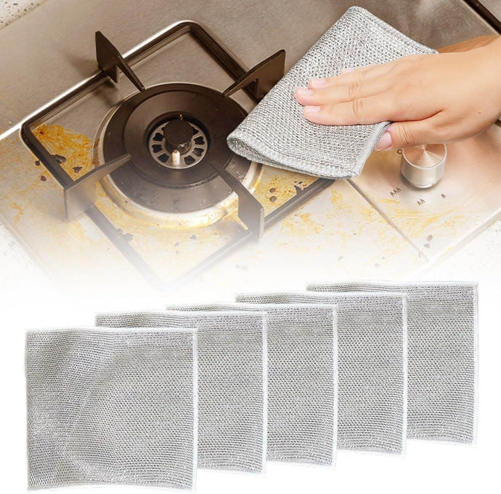 Multipurpose Wire Dishwashing Rags, 2025 New Metal Wire Dishwashing Cloths Towels Scrubs Cleans, Premium Scrubbing Wire Dishwashing Rags Non-Scratch Wire Dishcloth For Dishes, Sinks - ZEYTONCART