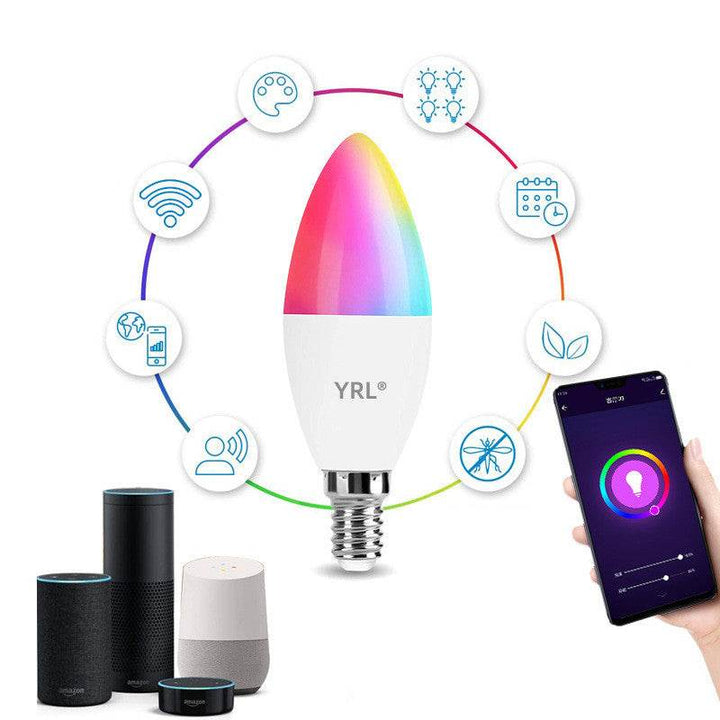 Smart WifI Led Lamp E14 RGB CW WW Led Bulb Dimmable 85-265V Voice Control Light Bulbs Alexa Google Home For Home Decorative - ZEYTONCART
