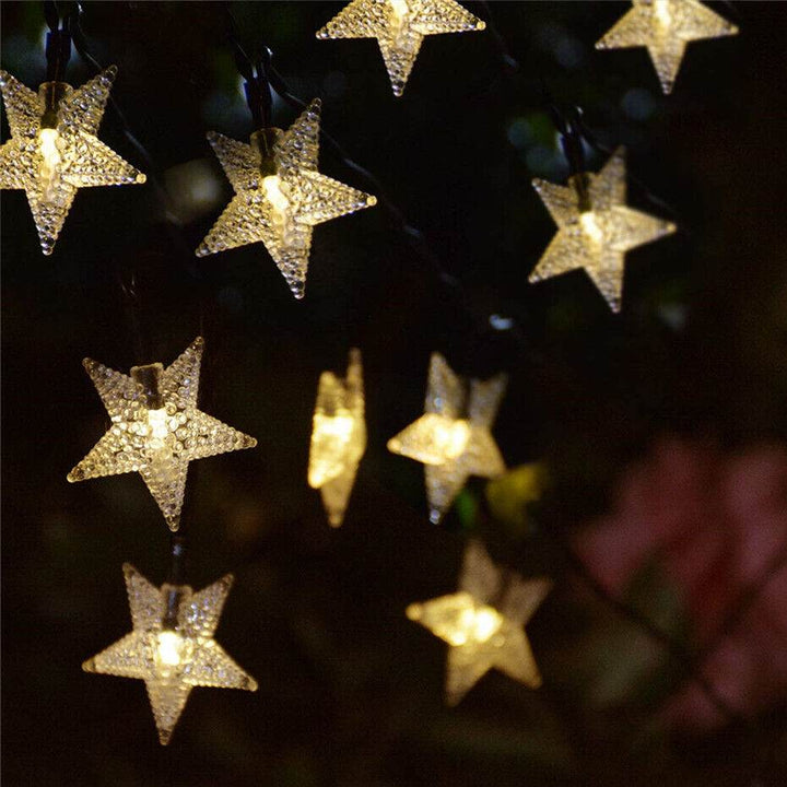 Solar Powered Star Fairy String LED Lights Waterproof Xmas Garden Outdoor Decor - ZEYTONCART