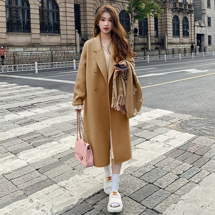 Autumn And Winter New Korean Style Loose Mid-length Hepburn Style Woolen - ZEYTONCART