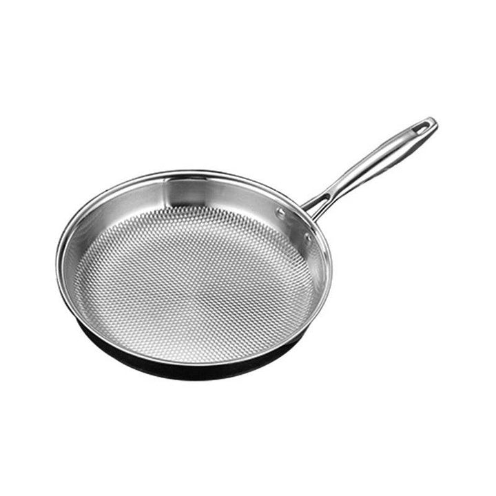 Stainless Steel Frying Pan Non-stick Less Lampblack Kitchen Cookware - ZEYTONCART
