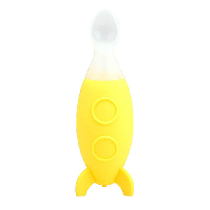 Creative Small Rocket Squeeze Silicone Feeding Spoon Baby Food Supplement Feeding Bottle - ZEYTONCART
