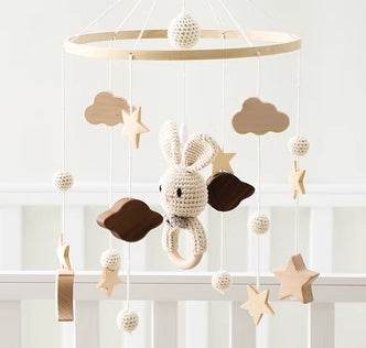 Hand Crocheted Wooden Nursery Wall Hanging - ZEYTONCART