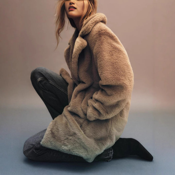 Fall Winter Fashion Artificial Fur Women's Warm Mid-length Coat - ZEYTONCART
