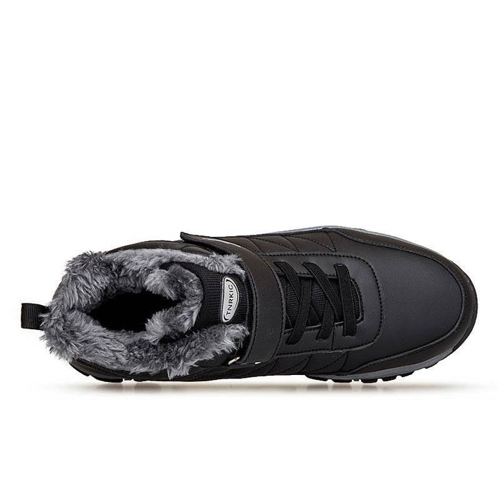 Men's High-top Travel Fleece-lined Warm Hiking Shoes - ZEYTONCART