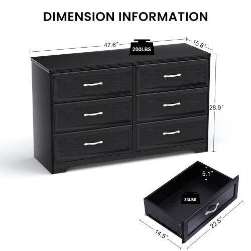 ZytonCart 3 Drawer Storage Dresser in Elegant Black - ZEYTONCART