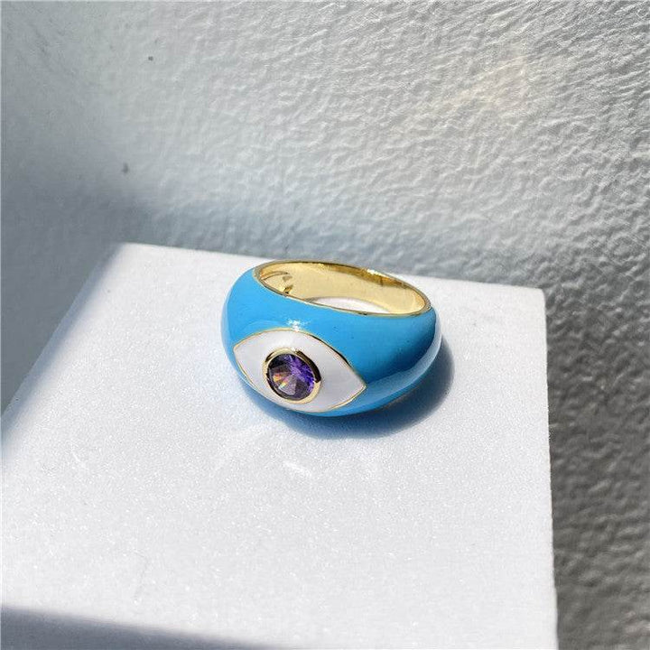 Drip Rings Eye Drip Rings Copper Gold Plated Zircon Rings - ZEYTONCART