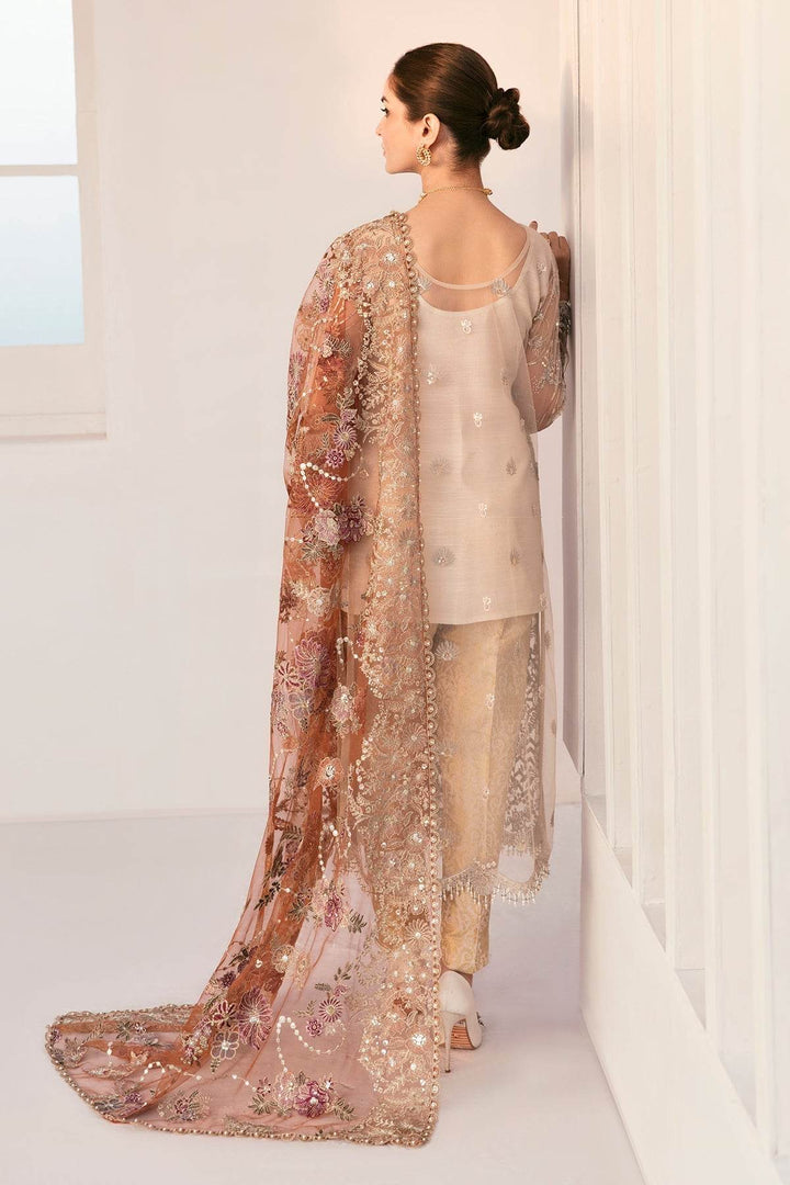 Ethereal 3-Piece Ensemble – A True Facade of LuxuryEMBROIDERED NET CH11-03 UNSTITCHED - ZEYTONCART