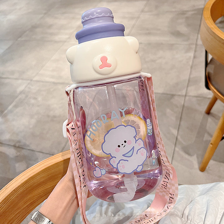 Summer Large-capacity Cross-body Bear Strap Water Cup - ZEYTONCART