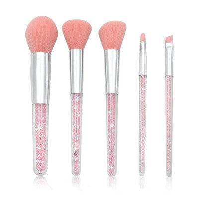 5 transparent handle makeup brushes - ZEYTONCART