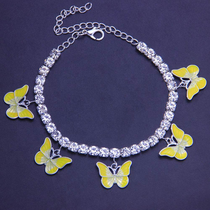 Dreamy Color Butterfly Anklet Drip-painted Beach Footwear - ZEYTONCART