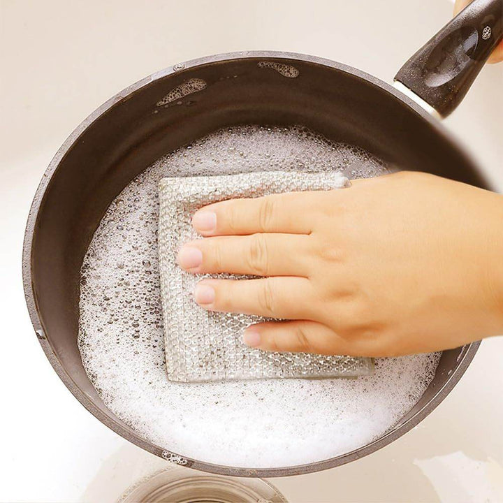 Multipurpose Wire Dishwashing Rags, 2025 New Metal Wire Dishwashing Cloths Towels Scrubs Cleans, Premium Scrubbing Wire Dishwashing Rags Non-Scratch Wire Dishcloth For Dishes, Sinks - ZEYTONCART