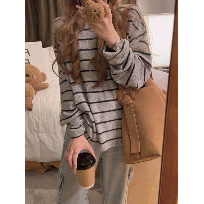 Autumn And Winter Lazy Style Loose Feeling Brushed Base Shirt - ZEYTONCART