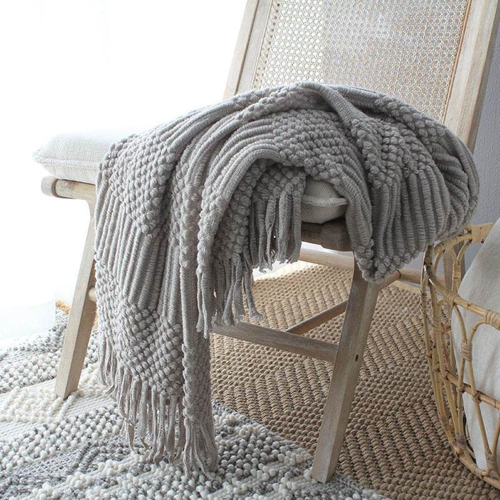 Nordic Knitted Blanket Woolen Blanket Blanket Bubble Blanket Sofa Blanket - ZEYTONCART