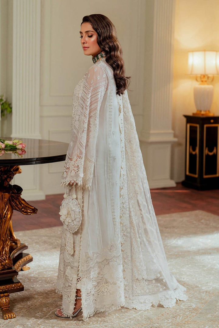 Exquisite 3-Piece Ensemble with Hand-Embellished Chiffon Shirt and Elegant Silhouettes EMBROIDERED CHIFFON CH13-02 UNSTITCHED - ZEYTONCART