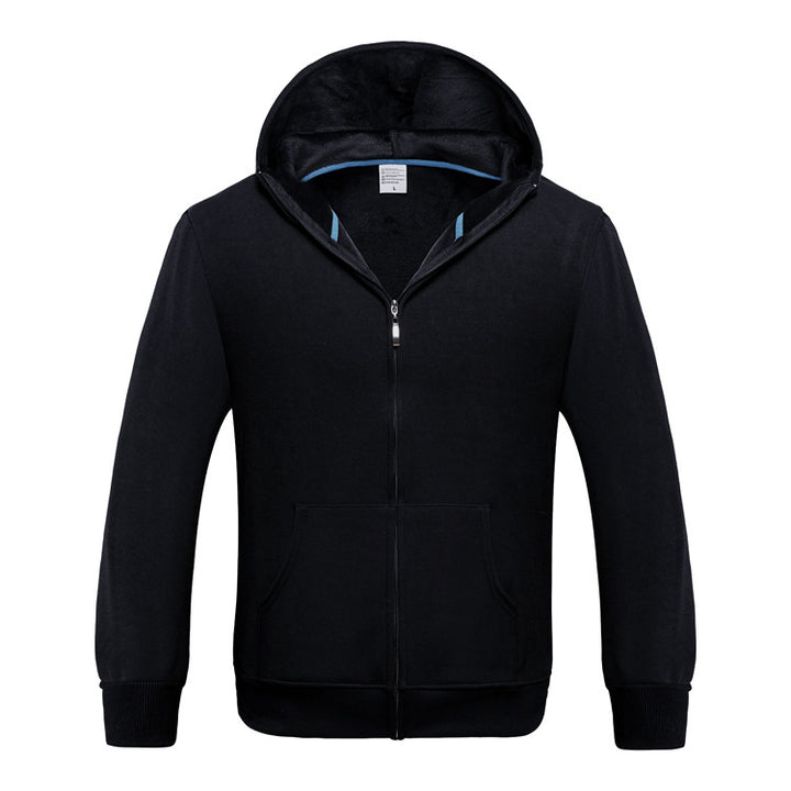 Autumn and winter men's Plush zipper Hoodie - ZEYTONCART