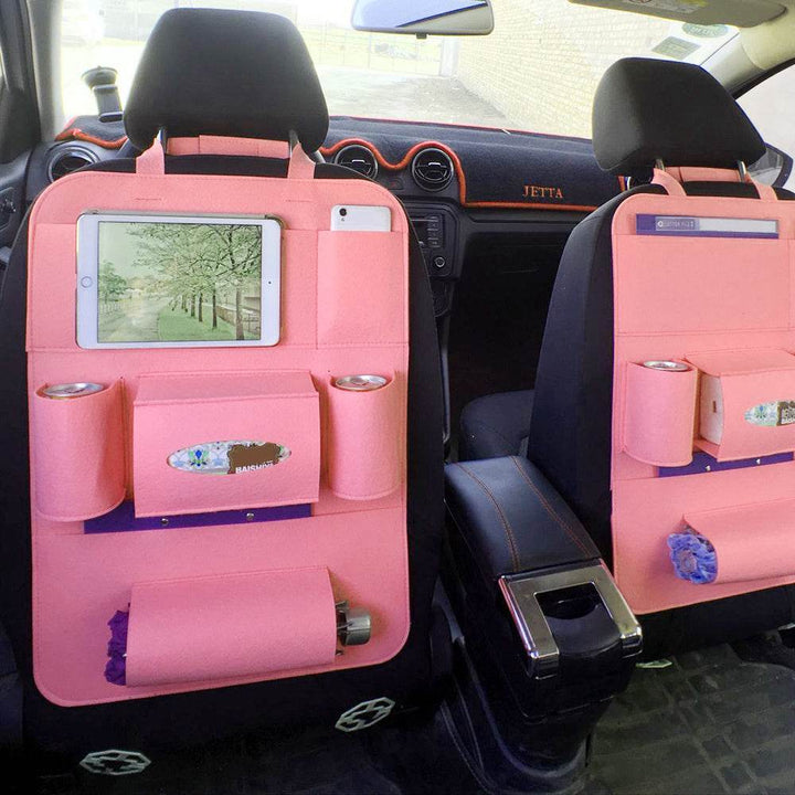 Auto Car Backseat Organizer Car-Styling Holder Multi-Pocket Seat Wool Felt Storage Multifunction Vehicle Accessories Bag - ZEYTONCART
