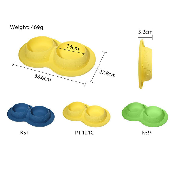 Pet Supplies Custom Non Slip Waterproof Silicone Water Food 2 In 1 Mat Pad Pet Bowls & Feeders - ZEYTONCART
