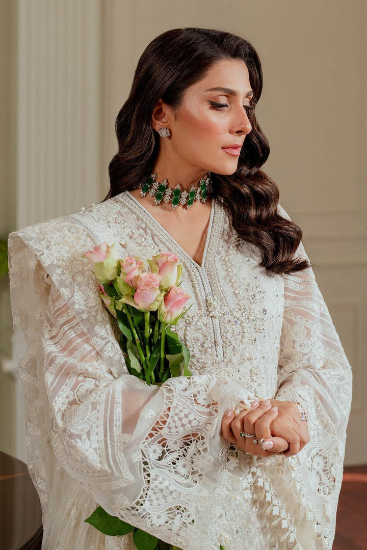 Exquisite 3-Piece Ensemble with Hand-Embellished Chiffon Shirt and Elegant Silhouettes EMBROIDERED CHIFFON CH13-02 UNSTITCHED - ZEYTONCART