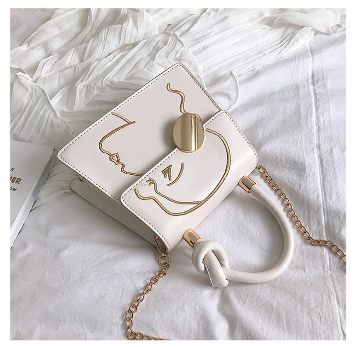 Fashion embroidered small square bag - ZEYTONCART
