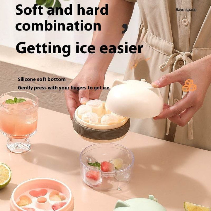 Love Heart Ice Tray Creative Ice Cubes Mold Heart Shape With Cover - ZEYTONCART