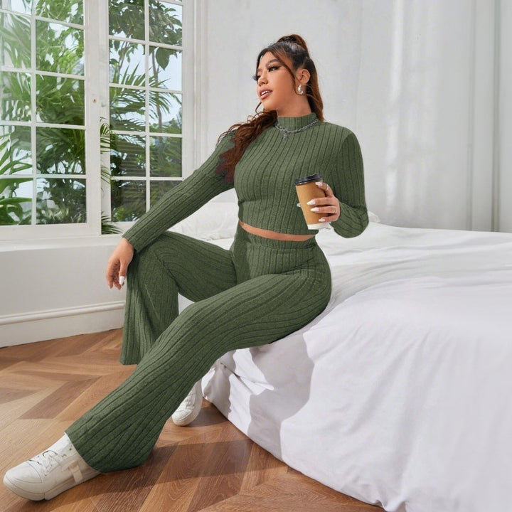 Autumn And Winter Solid Color Comfortable Slim Fit Two-piece Suit - ZEYTONCART