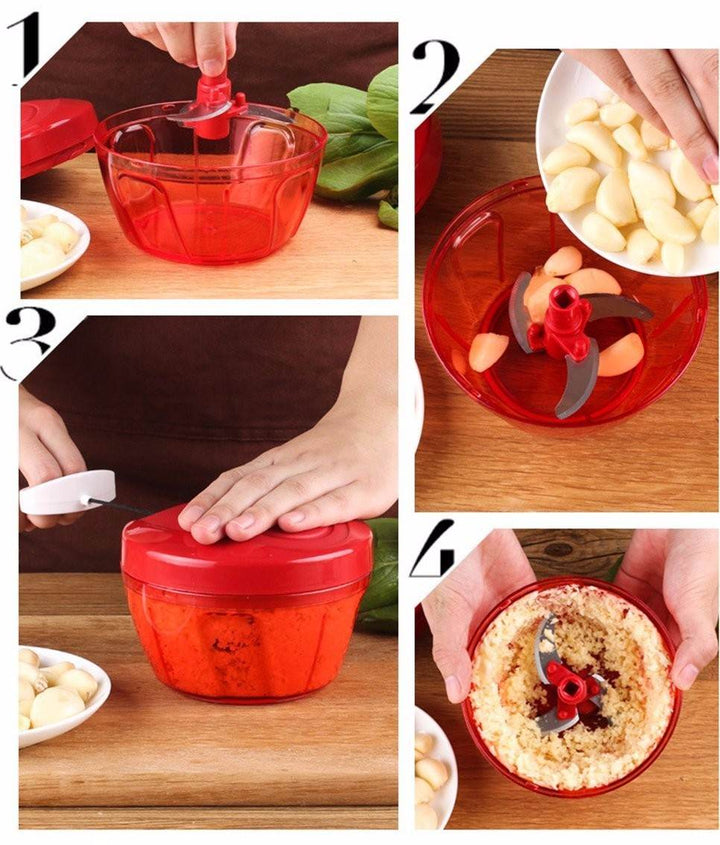 Tenta Kitchen 485ml Manual Food Chopper/Meat Grinder/Vegetable Slicer/Shredder/Grinder - ZEYTONCART