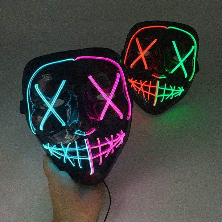 Scary face with blood horror thriller LED glow mask - ZEYTONCART