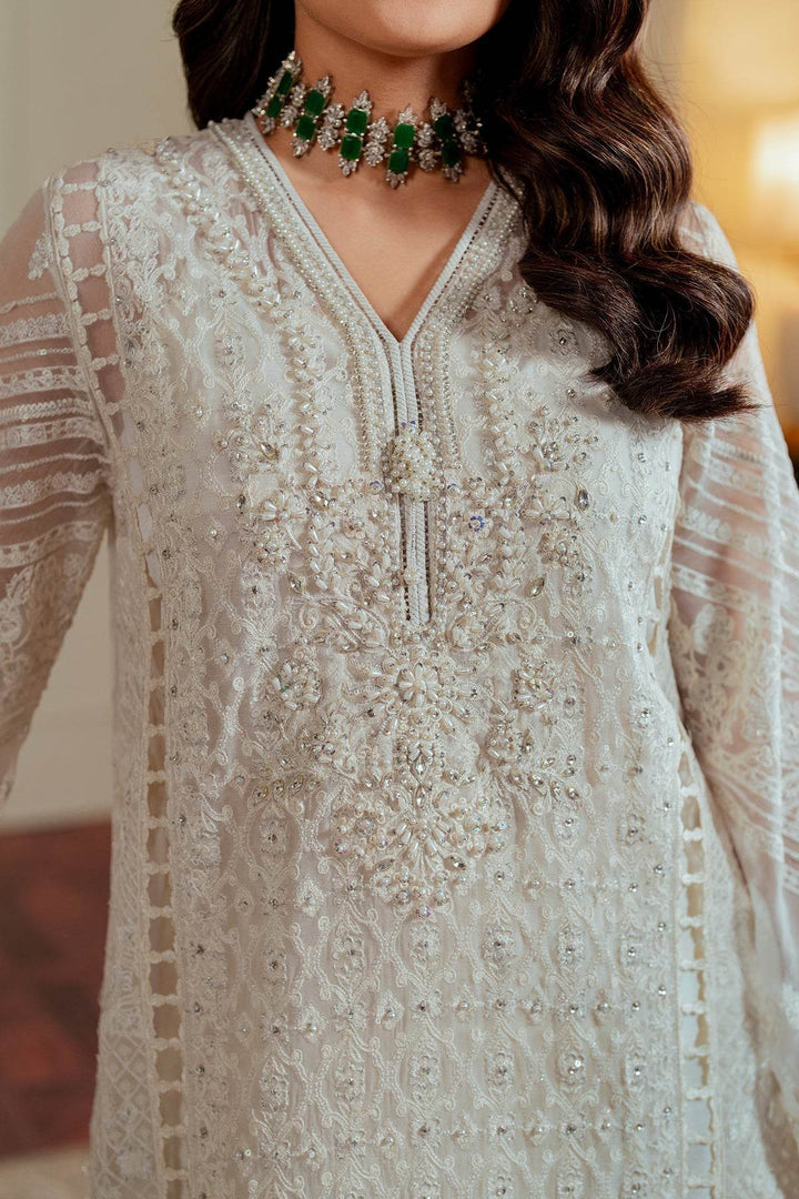Exquisite 3-Piece Ensemble with Hand-Embellished Chiffon Shirt and Elegant Silhouettes EMBROIDERED CHIFFON CH13-02 UNSTITCHED - ZEYTONCART