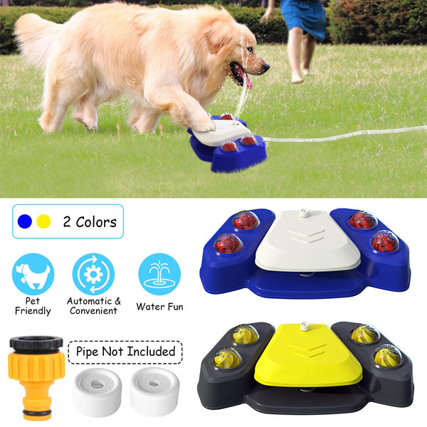 Blue-Yellow Color Options -- 1Pc Dog Water Fountain Multifunctional Automatic Pet Water Dispenser Outdoor Step-on Activated Sprinkler For Drinking Shower Fun - ZEYTONCART
