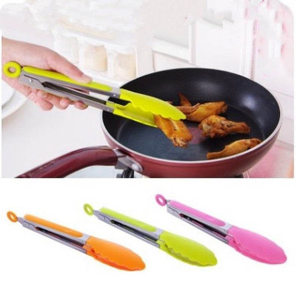 Silicone Kitchen Cooking Salad Utensils BBQ Clip Stainless - ZEYTONCART