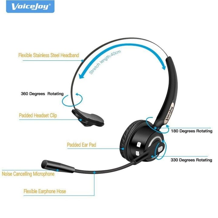 Truck Driver Headset Bluetooth Phone Headset With Microphone Office Bluetooth Headset With Noise Canceling Bluetooth Headphones - ZEYTONCART