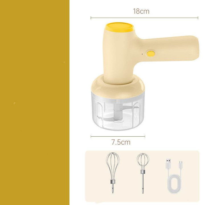 2 In 1 Electric Garlic Chopper USB Rechargeable Vegetable Chili Meat Ginger Masher Handheld Multipurpose Kitchen Gadgets - ZEYTONCART