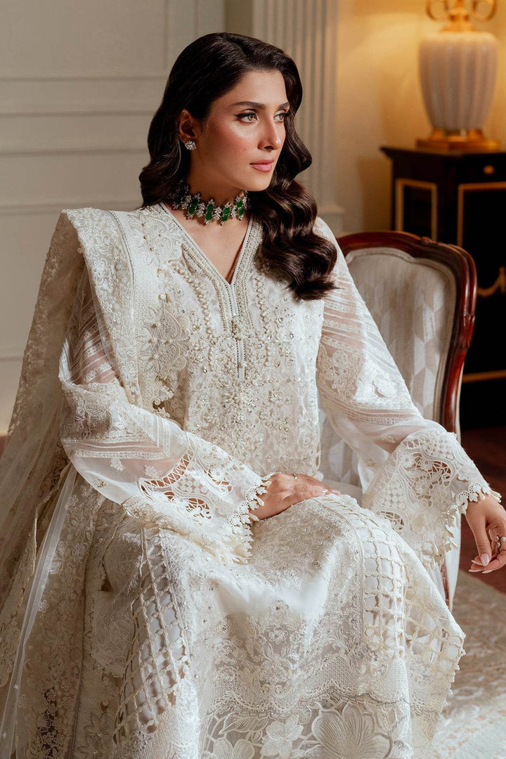 Exquisite 3-Piece Ensemble with Hand-Embellished Chiffon Shirt and Elegant Silhouettes EMBROIDERED CHIFFON CH13-02 UNSTITCHED - ZEYTONCART
