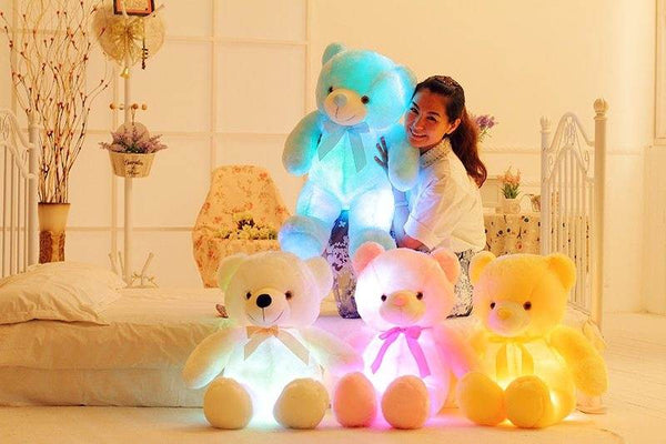 Creative Light Up LED Teddy Bear Stuffed Animals Plush Toy Colorful Glowing Christmas Gift For Kids Pillow - ZEYTONCART