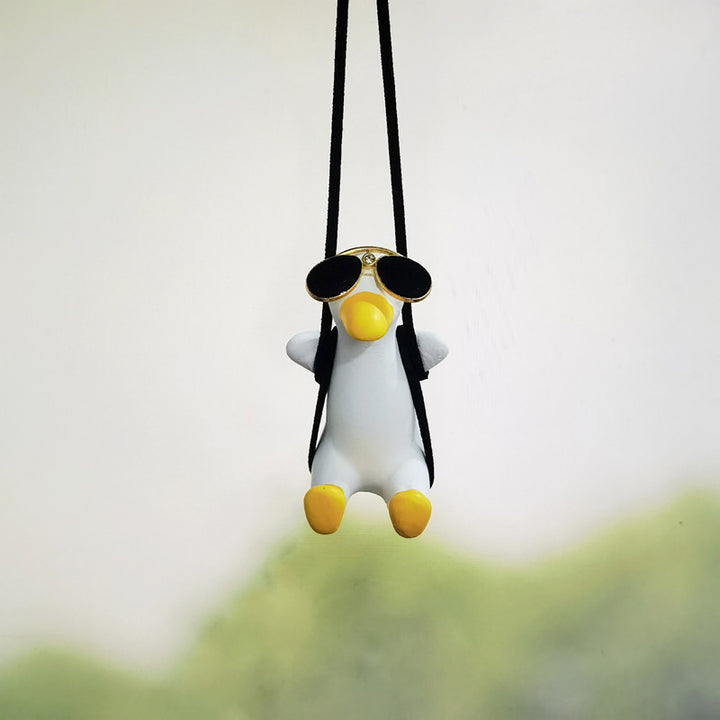 Car Pendant Cute Anime Little Duck Swing Auto Rearview Mirror Hanging Ornaments Interior Decoraction Accessories For Girls Gifts - ZEYTONCART