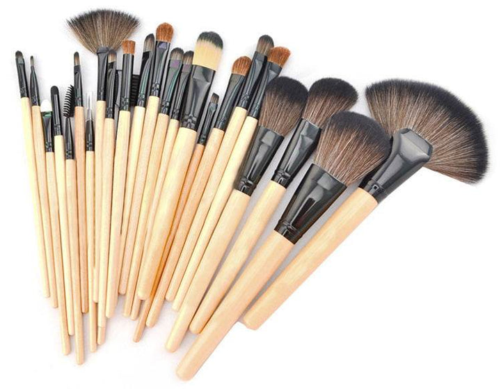 Manufacturer 24 Makeup Brushes 24 Wood Color Makeup Brushes 24 Horse Hair Sets Send Brush Pack Makeup Tools - ZEYTONCART