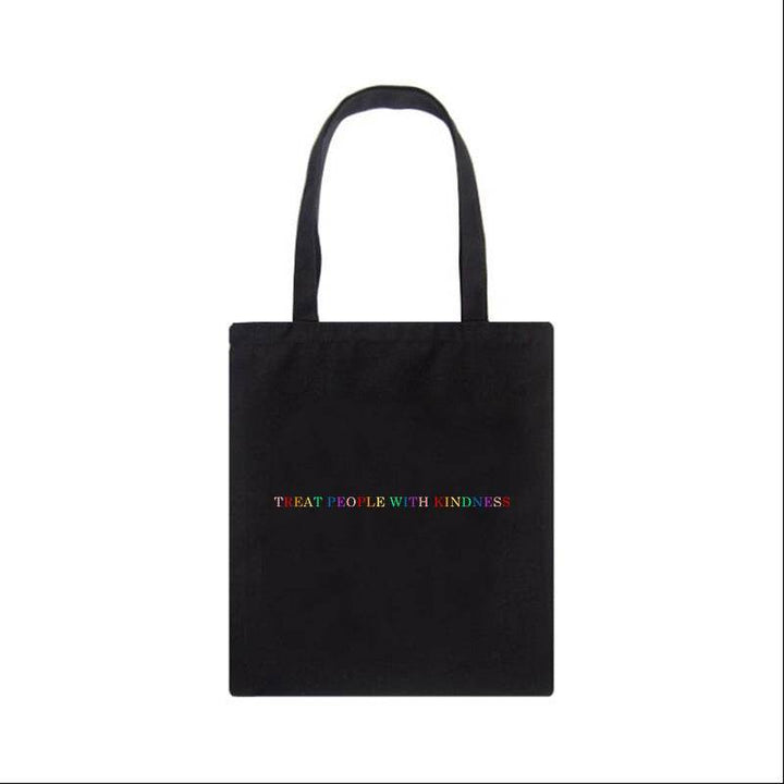 Treat People With Kindness Letter Canvas Bag - ZEYTONCART