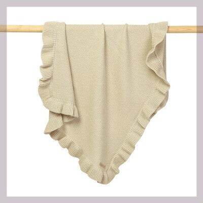 Knitted Baby Blankets Newborn Swaddle Wrap Ruffle - ZEYTONCART