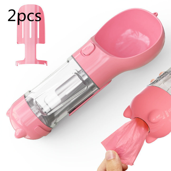 Pet Water Bottle Feeder Bowl Garbage Bag Storage Portable Pet Outdoor Travel 3 In 1 Dog Water Bottle - ZEYTONCART