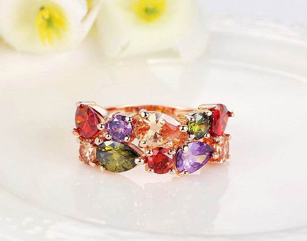 Colored zircon rings - ZEYTONCART