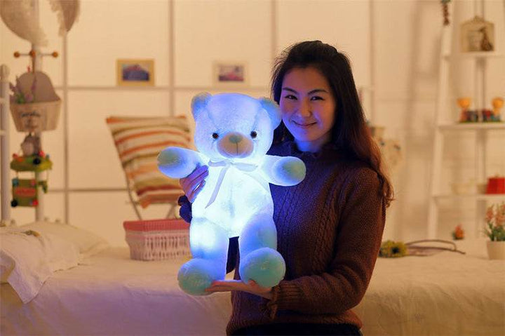 Creative Light Up LED Teddy Bear Stuffed Animals Plush Toy Colorful Glowing Christmas Gift For Kids Pillow - ZEYTONCART