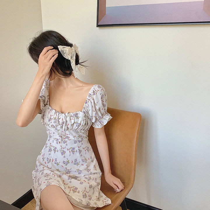 Floral short-sleeved dress - ZEYTONCART