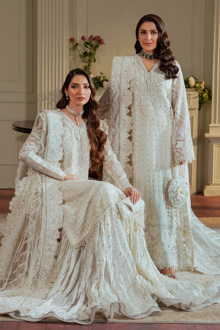 Exquisite 3-Piece Ensemble with Hand-Embellished Chiffon Shirt and Elegant Silhouettes EMBROIDERED CHIFFON CH13-02 UNSTITCHED - ZEYTONCART