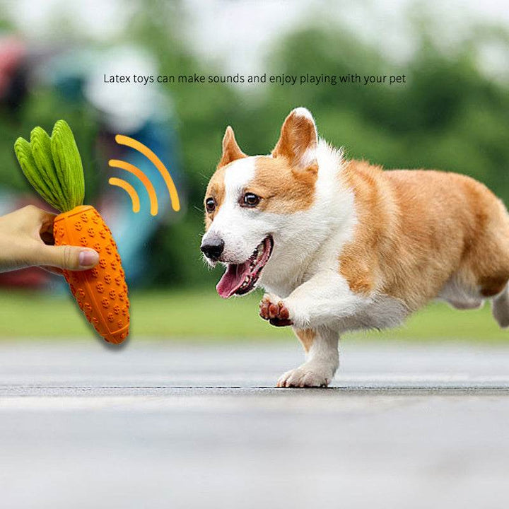 Carrot Dog Chew Toys Durable Rubber Squeaky Toy Shaped Dog Toys For Dogs Boredom Chewers Toothbrush Toy Supplies - ZEYTONCART