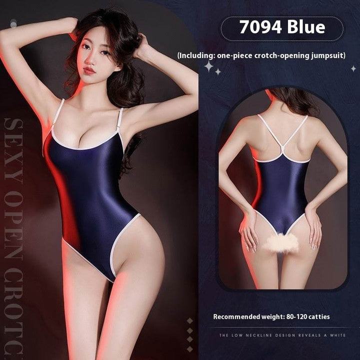 Lingerie Uniform Open Crotch Jumpsuit Strap Tight Clothing For Women - ZEYTONCART