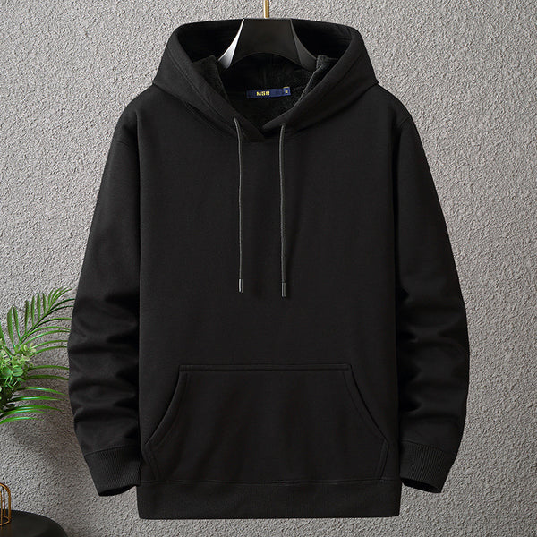 Winter Fleece-lined Pullover Hoodie Plus-sized Loose-fitting Plus Size Pullover - ZEYTONCART
